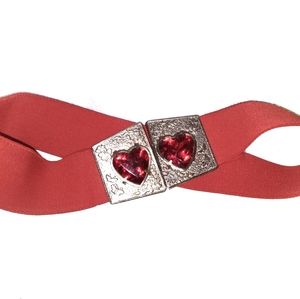 Vintage Rhinestone Heart Belt